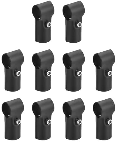 QUARKZMAN Rohrverbinder Gelenkrohrklemmen 180 Grad 2-Wege, 10er Set Edelstahl Eckverbindung Endschienenklemme für Rohr mit Ø 1 Zoll (25mm), Schwarz