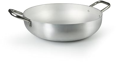 Barazzoni Spa, Tegame ø32cm, Alluminio professionale puro al 99,5%, Manici in acciaio, Adatta anche per piani ad Induzione, Made in Italy