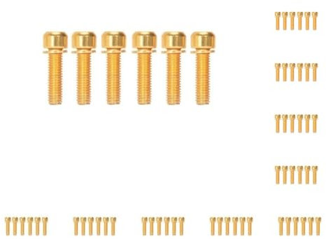 10 Set 6 Stück Mountainbike Vorbauschrauben MTB Fahrrad Lenker Riser Schrauben Reparatur Wartung Zubehör Ersatzteile Gold M5