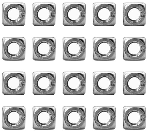 Tuercas cuadradas M3 x 5,5 mm x 2,5 mm, tuercas métricas planas de acero inoxidable, acabado brillante, paquete de 20