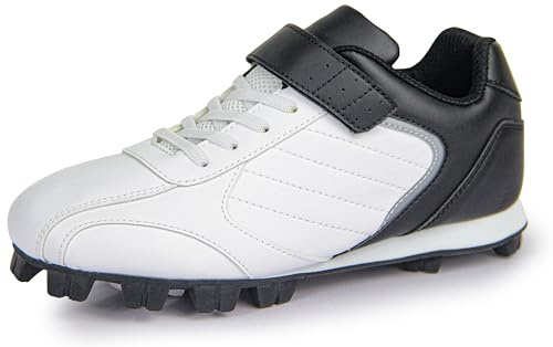 Sooneeya Kinder-Baseball-Stollen – Gummi-Softball-Stollen – Jungen und Mädchen, niedrige Sportschuhe, Schwarz, 4.5 Big Kid