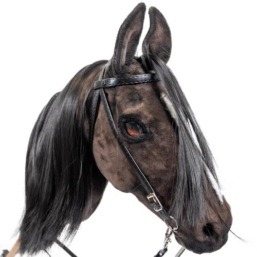X-Group4th Zaumzeug für realistisch Hobby Horse A3, Pferd Zaumzeug + Pferdezügel, Steckenpferd, Western Reithalfter Nasenriemen Pferdegebiss Erze