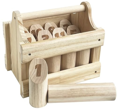 Numrerade block kastspel utomhus trä kasta gård spel pinne trä spel set (klassiska handhållna lådor)