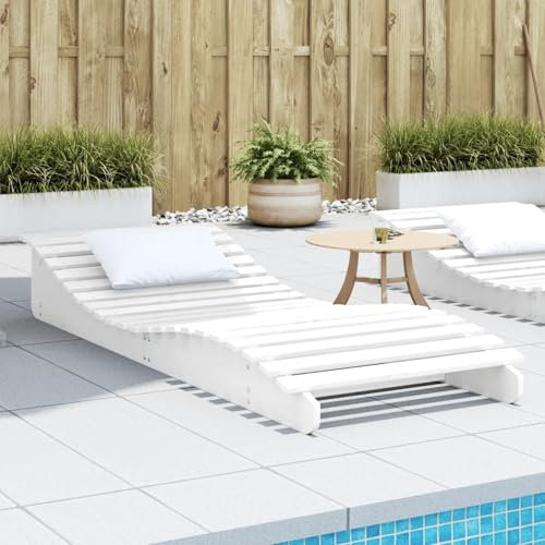 Xichuzi Sonnenliege Weiß 205x80x31,5 cm Massivholz Kiefer, Gartenliege, Liegestuhl, Sonnenstuhl, Sonneninsel Outdoor, Liegen, Gartenmöbel, Bäderliege, Relaxliege - 832585