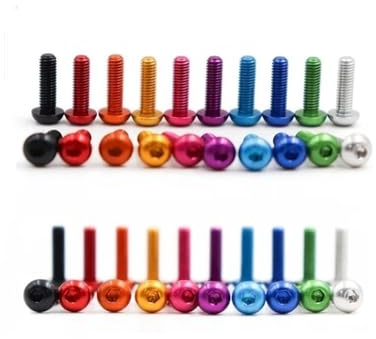 Cilky Viti Metalliche 10 pz Vite A Testa Esagonale in Alluminio M3 M4 M5 M6 * 5/6/8/10/12/16/20/25/30 Vite A Testa Esagonale in Alluminio Colorato(M4x12,Red)