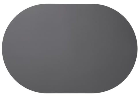 ASA Tischset oval, Basalt Leather Optic anthrazit matt 49,5 x 33 cm, Lederoptik