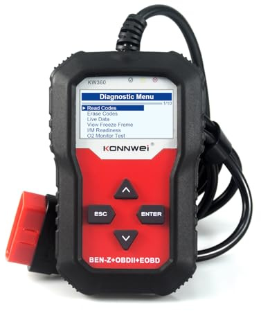 KONNWEI KW360 OBD2 Diagnostic Tool, Car Code Reader for Engine Fault Codes, EPB ABS SRS OBD TPS Reset Tool, OBDII/EOBD Scanner, OBDII Vehicle Diagnostic Device for Mercedes-Benz – Full System Tool