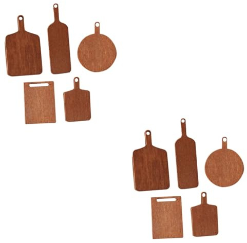 Cabilock 2 Sätze Miniature Schneidebrett Set Teiliges Holzbrett Für Puppenstuben Realistisches Küchendekor Für Fördert Kreativität Und Praktische Fähigkeiten 5 Stück * 2