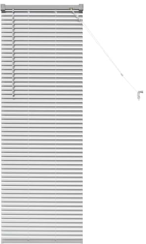 vidaXL Persiana para Ventana con Cortinas Manual Plateado Aluminio, Cortinas Modernas para Sala, Ajustables, Resistentes, Verticales para la Privacidad y Decoración del Hogar