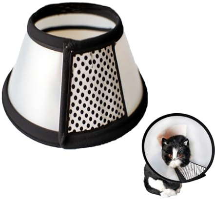 Adjustable Cat & Dog Elizabethan Collar, Soft Comfortable Anti-Bite Lick Wound Protection Recovery Collar for Small Pets Post-Surgery Healing