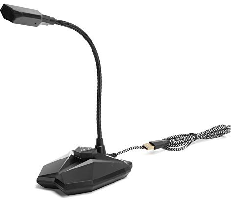 Denash Gooseck Cable Computer Microphone with RGB Indicator For/7/7/view, Adjustable Neck Microphone for Live Chat, USB for the Transmission of PC Games (Black)