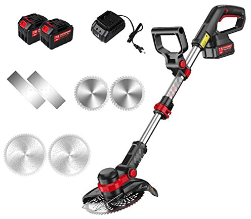 Tagliaerba a Batteria Piccolo da Giardino con Impugnatura telescopica Regolabile, Batteria da 20 V, 20 V/7,5 Ah, Testa Rotante, con 3 Lame di Stile