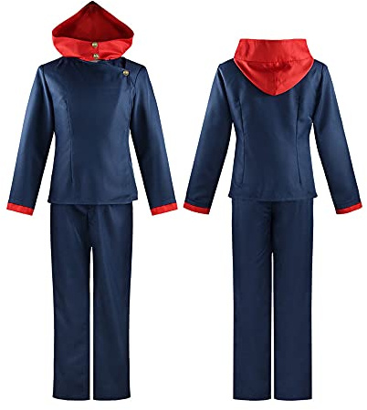 Zhongkaihua Itadori Yuji - Disfraz de cosplay de JJK, uniforme escolar de anime, conjunto completo de accesorios para Halloween