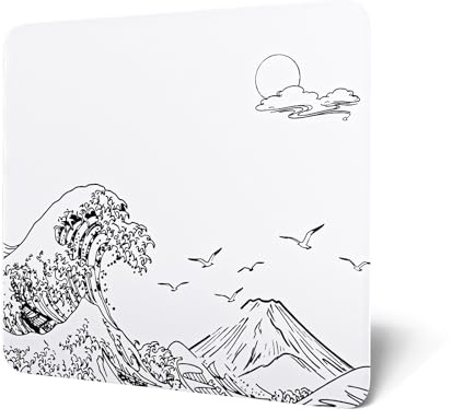 MAMBASNAKE x ATTACK SHARK CM05 Glass Hard Gaming Mousepad,Nano-Micro-Etched Texture,Smooth Glass Surface,High Accuracy,Fast-Moving,Anti-Scratch, PU Leather Non-Slip Base, Large Size(450×400mm)