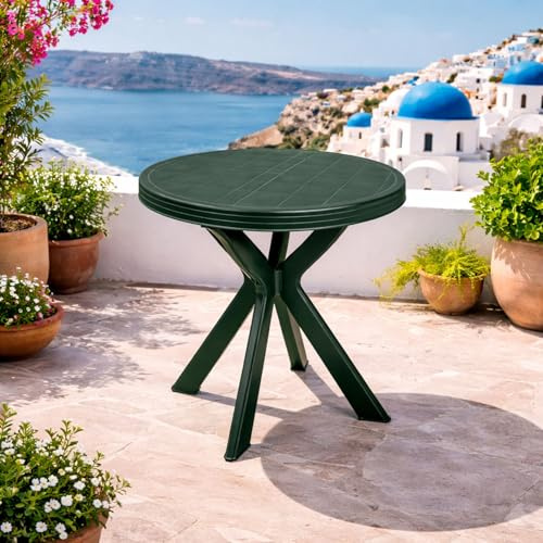 Mojawo Bistrotisch Kunststoff Ø70xH72cm Don Grün rund Balkontisch Gartentisch Terrassentisch Wetterfest