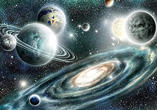 Forwall Fototapete Weltraum Cosmos Galaxie Weltall Planeten Universum Sterne Kinderzimmer Jugendzimmer Vlies Tapete Wandtapete UV-Beständig Montagefertig (11896, VEXXL (312x219 cm) 3 Bahnen)