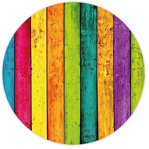 younikat Mauspad in Holz-Optik bunt I Ø 22 cm rund Mousepad in Standard-Größe rutschfest I Shabby Chic Used Look I dv341