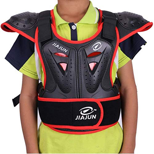 Gilet per bambini, protezione della colonna vertebrale toracica, supporto posteriore per la protezione della schiena, per moto Dirtbike, motocross, snowboard (rosso, L)