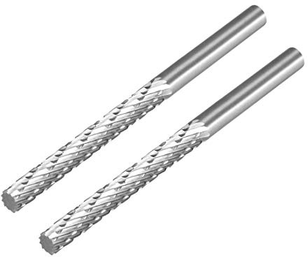 Sourcing Map Rotary Frässtifte HSS mit 1/4 Zoll Schaft für DIY Holzbearbeitung, Gravur, 1/2 Stück, 4*4*35*60mm,2pcs