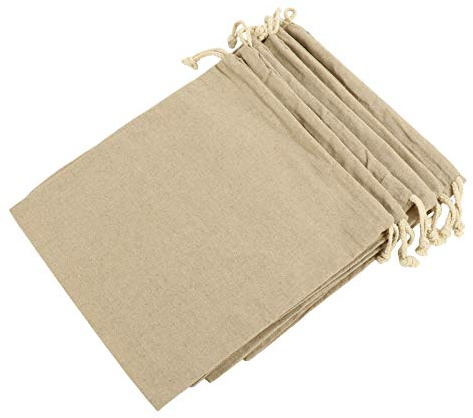 surebuy Wiederverwendbare Bio-Leinen Brotbeutel, 5 Stück, 20x35cm, rustikal