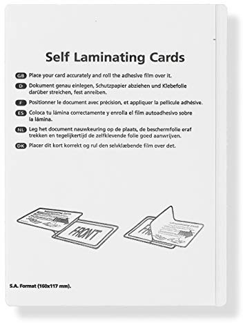 Sachets de plastification à froid autocollants, films de plastification pour sceller et protéger des photos etc. sans machine à plastifier, jeu de 10, chacun 117 mm x 160 mm pour A6, transparent