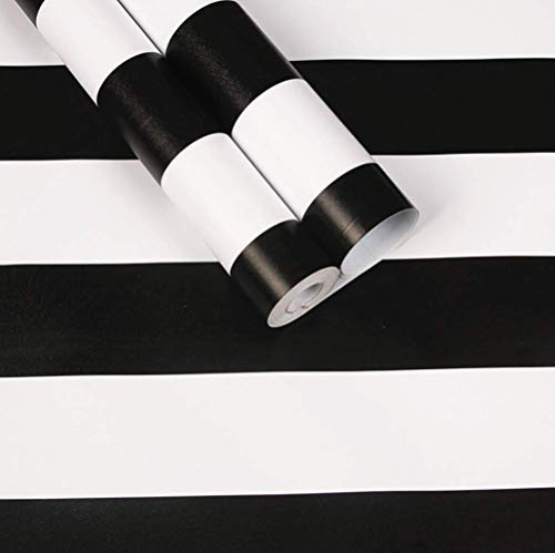 Meboom Selbstklebende Vinylfolie für Regale, Schublade, 45 x 330 cm, Schwarz und Weiß