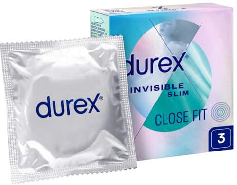 Durex Invisible Prerate Superdünnes Kondome 3 Stück (1er Pack) Unparfümiert Glatt Latex
