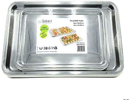 Sabert Lot de grands plateaux de service rectangulaires pratiques