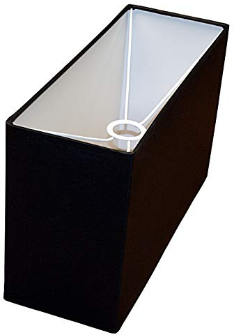 Pantalla 320 x 120 x 200 mm Base x Altura | Algodón Algodón Negro | Casquillo E27 (grande) | Para lámparas de mesa, de pie y colgantes | Pantalla de 32 x 12 x 20 cm | Pantalla de 32 cm | Pantalla de