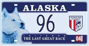 OPO 10 - Plaque D' IMMATRICULATION de Voiture USA - réplique en métal 30x15 cms : Alaska (C02)