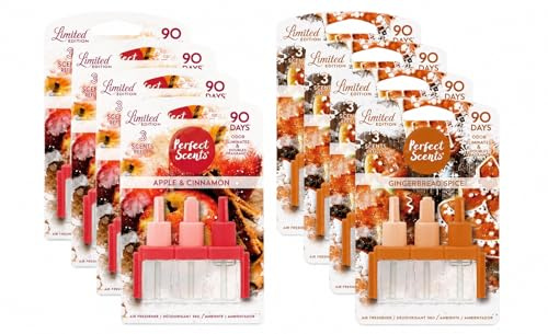 8Pack 3volution Compatible Refill Air Freshener Apple and Cinnamon & Gingerbread Spice (1Pack= 3X20ml)
