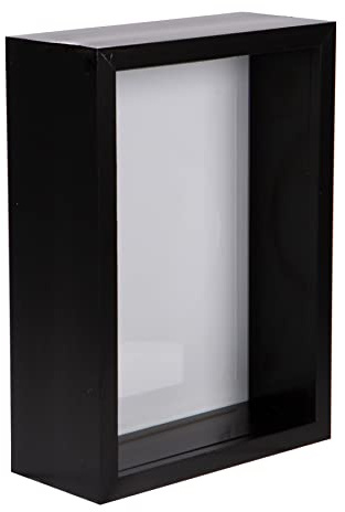 Nicola Spring 3D Shadow Box - 5 x 7 (12 x 17cm) - Pack of 1 - Black 3D Photo Frame Picture Frame Deep Box Portrait Display Case for Crafts, Keepsakes, Wedding, Graduation