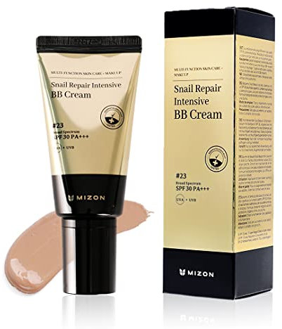 MIZON SNAIL REPAIR INTENSIVE BB CREAM (#23), SPF 30 PA +++ Multifunctional BB Cream with Snail Mucin, Sun Protection and Makeup Coverage, Strenghtens Skin Elasticity