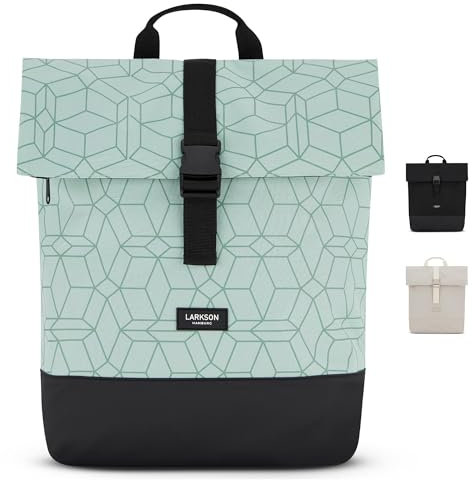 LARKSON Rucksack Damen & Herren Grün - Tammo - Rolltop Daypack für Arbeit Uni Fahrrad - Backpack mit 16 Zoll Laptop Fach - Rückenpolsterung & Wasserabweisend