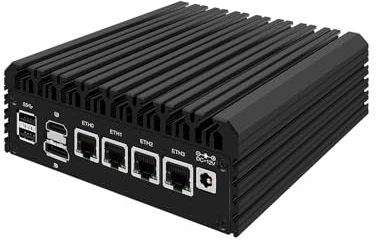 Micro Firewall Appliance, Mini PC, VPN, Router PC, Intel Alder Lake-N 12th Gen N100, HUNSN RJ34, GPIO, TF Slot, HDMI, DP, 4 x 2.5GbE I226-V, Barebone, NO RAM, NO Storage, NO System