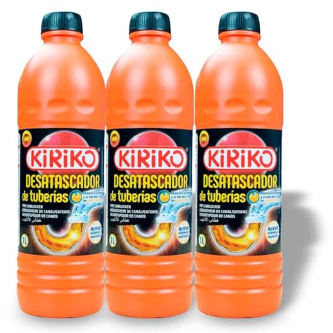 Desatascador de Tuberías Liquido • Desatasca y Limpia WC y Tuberías • Muy Potente y Fuerte • Pack Ahorro 3 Unidades