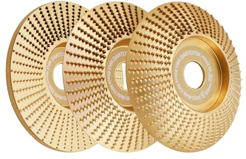 DARTOTEK Holzschnitzscheibe Schleifscheibe Scheibe 125mm Schleifer Trennscheibe Flach/Abgeschrägt/Gebogen für Holz schneiden schleifen formen,3pcs Laube 22.23MM