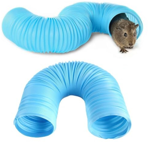 SquEqu 2 Pack Hamster Tunnel Ferrets Fun Tunnels Foldable Exercising Training Tubes Hideout Pipe Toy for Guinea Pigs Chinchillas Gerbils Mouse Rabbit Small Animal Pet Rats