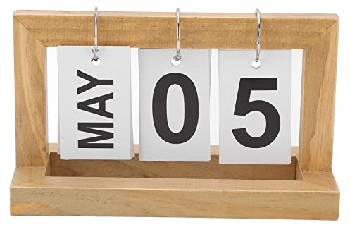 Tischkalender, Zerlegte Monate, Daten, Separater Flip-Desktop-Kalender, Holz, Stilvoller, Praktischer Desktop-Stehkalender, Geeignet für Tischdekoration, Regaldekoration