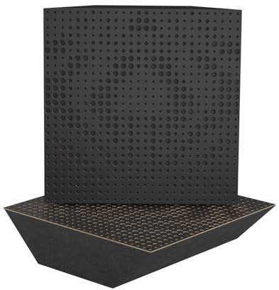 2er-Pack – Akustik-Eck-Bassfalle | 50x50x10cm | Akustikbehandlung für Aufnahmestudios | Schalldämmung - Absorption - Diffusion - Reflexion | Farbe: [x2 UNIVERSE-150mm | Schwarz]