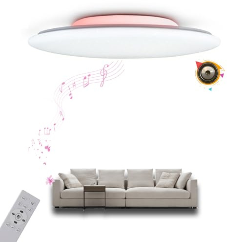chysongoods-ALS LED Musik Deckenleuchte mit Bluetooth Lautsprecher Φ50cm 48W Sprach und APP-Steuerung Kompatibel Mit Alexa/Google Home Zurück-RGB Farbwechsel Dimmbare Farbanpassung mit Fernbedienung