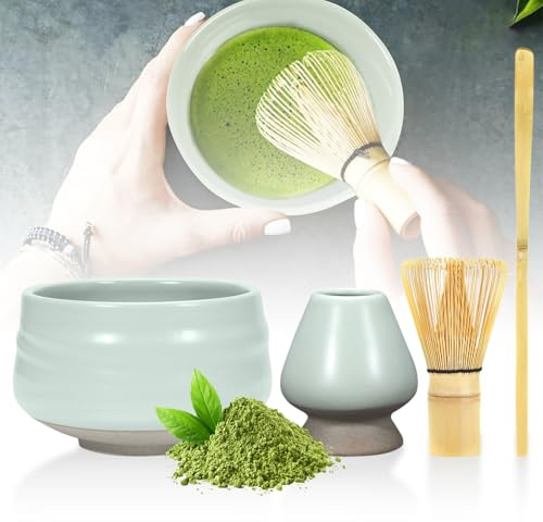 Matcha Set mit Handgefertigtem Bambus-Besen (Chasen) – Das Komplett-Set für Einsteiger