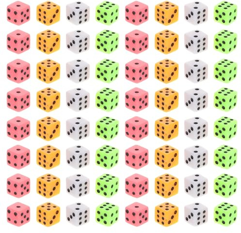 JOINPAYA 100-Teiliges Bunte Mini Würfel Set 8Mm Sechsseitige Kleine Kunststoffwürfel Mit Quadratischen Ecken Für Brettspiele Basteln Mathe Lernen Und Partyspiele