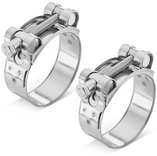 Poppstar 2 piezas Abrazaderas de perno articulado de acero inoxidable, rango de sujeción 52-55 mm, ancho de banda 22 mm, W4