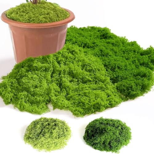 YIMINI 100g Musgo Artificial, Musgo para Manualidades, Musgo Decorativo, Musgo a Granel, Hojas De Musgo Reutilizable, para Bricolaje De Paisajes, Jardines y Decoración De Paredes (100g)