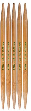 Pony Bamboo Double Pointed Knitting Needles 24.0000cm Bruin P67019