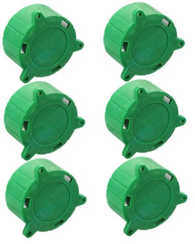 DINHEAROM 6pcs Green 13 Pin Trailer Connector Plug Caps, 13p Socket Protective Dust Covers for Caravan, Truck, and Rv Trailer Connector Holders