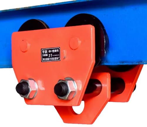 XUHONGYA Handfahrwerk Laufkatze 1-3 Tonnen | Tragkraft 1000-3000kg | Verstellbare Flanschbreite 68-150mm | for Garagen, Lagerhallen & Baustellen(1ton/2200lbs)