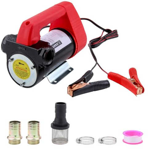 DOCAS 12V 175W Eléctrica Bomba de Transferencia de Diésel 45L/min, Bomba de Gasoil Combustible, Bomba de Aceite Extractora de Aspiración para gasóleo queroseno aceite transformadores