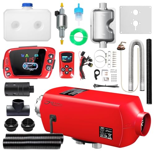 OBAKL Diesel Heater 2KW, Aluminum Housing, Diesel Air Heater 12V High Altitude, Parking Heater with Talking LCD Controller for Trucks, Campers, RVs, and Boats